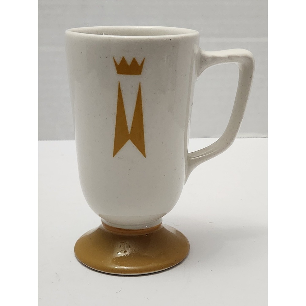 Mid-Century Modern Homer Laughlin Marriot Gold Crown Footed Coffee Mug/Cup